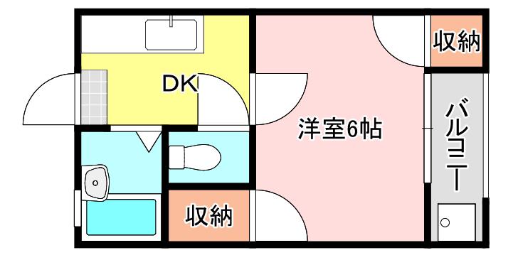 ヒロセコーポ(1K/2階)の間取り写真