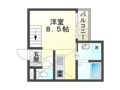 ラルク高畑(ワンルーム/1階)の間取り写真