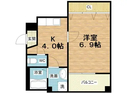 アルトモンターナ森ノ宮(1K/5階)の間取り写真