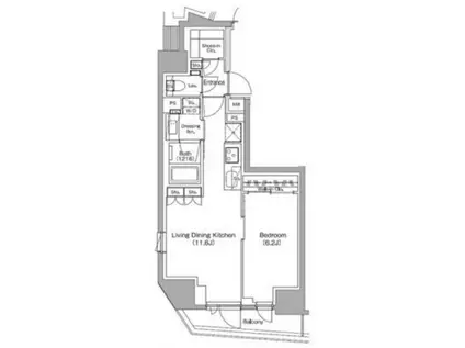 ザ・パークハビオ中野新橋(1LDK/3階)の間取り写真