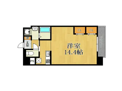 グレース元今里(ワンルーム/8階)の間取り写真