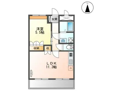 せせらぎA(1LDK/2階)の間取り写真