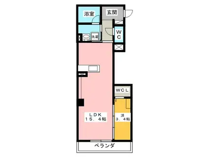 リオリエント高森(1LDK/3階)の間取り写真