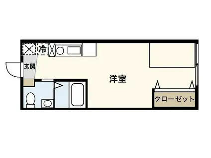 モーリスI(ワンルーム/1階)の間取り写真