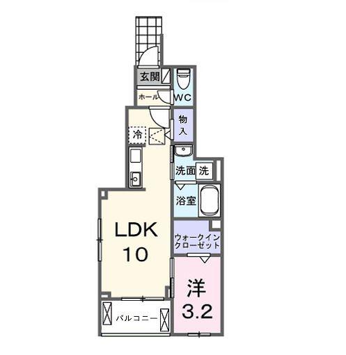 ノースヴィレッジ(1LDK/1階)の間取り写真