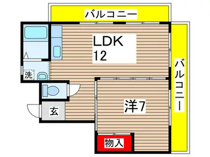 グリーンハイツ(1LDK/4階)の間取り写真