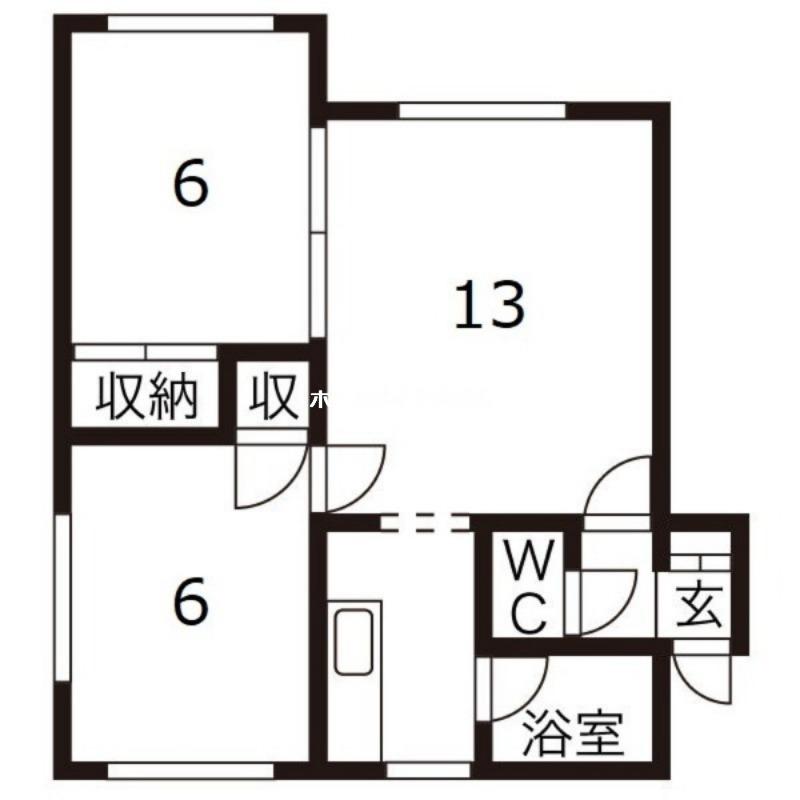 パープルマルコA(2LDK/1階)の間取り写真