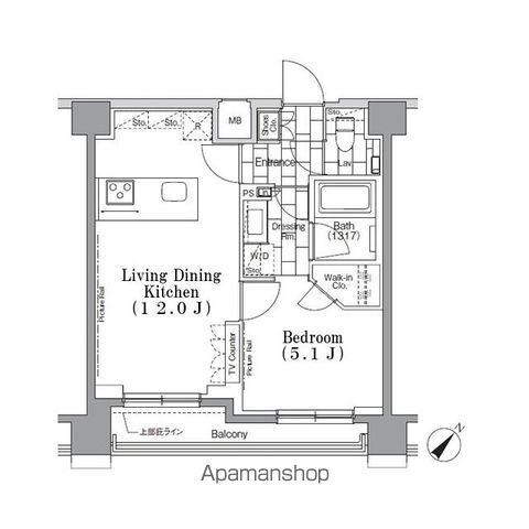 ONE ROOF FLAT TSUKISHIMA(1LDK/8階)の間取り写真