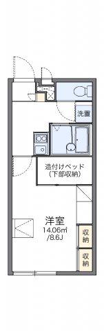 レオパレス大門(1K/2階)の間取り写真
