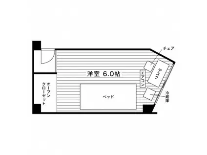 学生会館 ユニハーモニー町田(ワンルーム/1階)の間取り写真