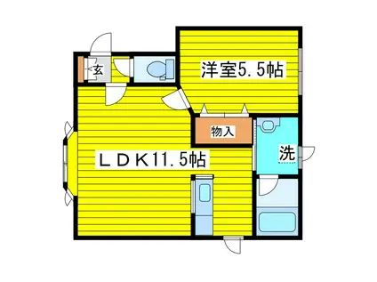 AY七番館(1LDK/3階)の間取り写真