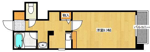 フォートレス(1K/4階)の間取り写真
