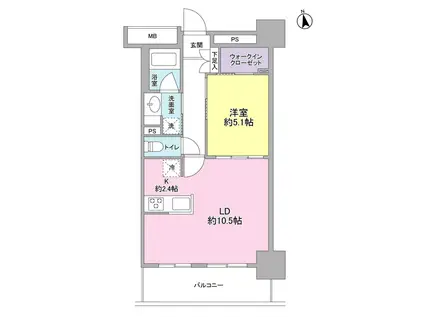 スタイリオ品川中延(1LDK/11階)の間取り写真