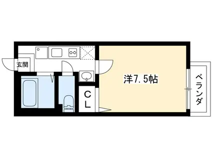 京阪鴨東線 神宮丸太町駅 徒歩17分 2階建 築19年(1K/1階)の間取り写真
