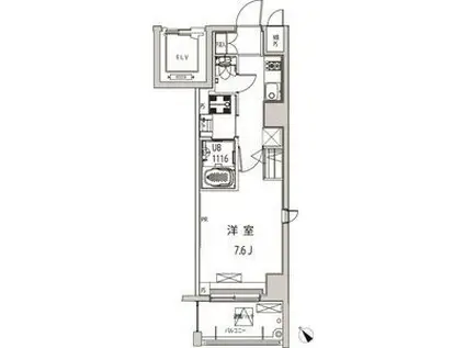 グローリア十条(1K/4階)の間取り写真