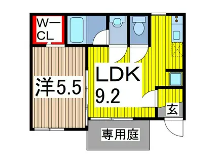 ヘリテージ本町(1LDK/2階)の間取り写真