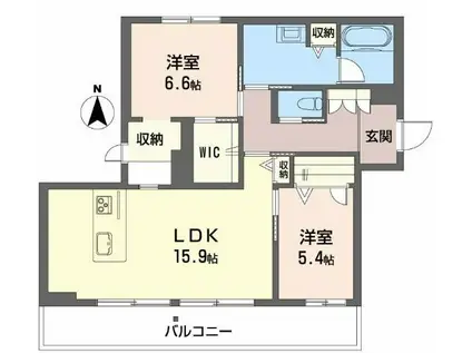 TERRACE米ケ袋(2LDK/2階)の間取り写真
