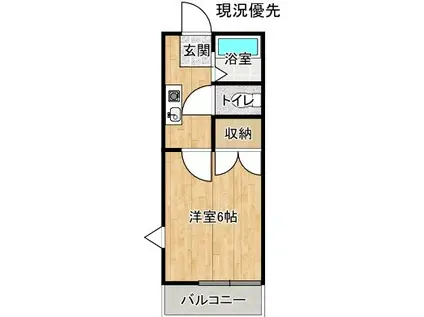 ラミうちなかはら(1K/1階)の間取り写真