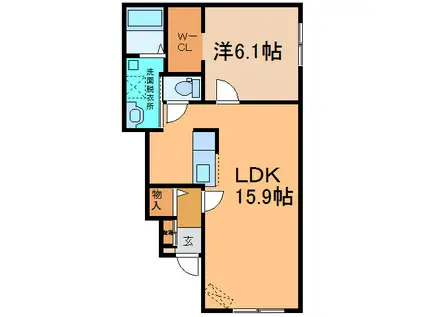 グランデ・T(1LDK/1階)の間取り写真