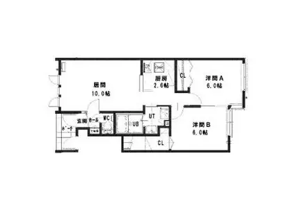 ルミエール 新道東駅(2LDK/1階)の間取り写真
