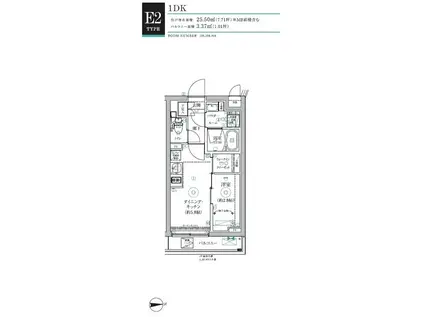 RELUXIA三軒茶屋(1DK/1階)の間取り写真