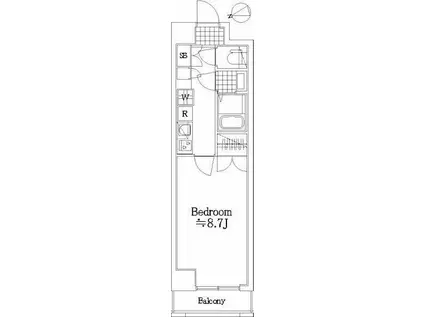パレステュディオときわ台(1K/4階)の間取り写真