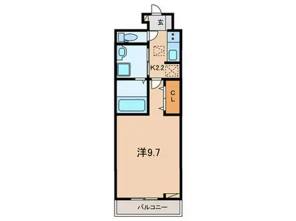 ソレイユ(1K/1階)の間取り写真