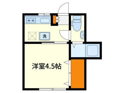 ハウスタカシマB棟(1K/1階)の間取り写真