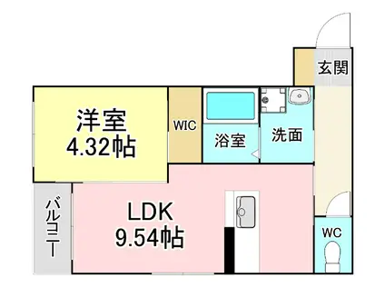 BRAVE BASE 戸畑東(1LDK/2階)の間取り写真