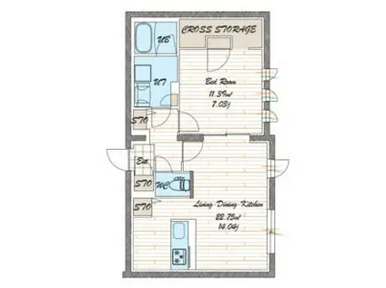 QUADOR NOIE 今池(1LDK/4階)の間取り写真