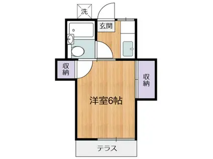 グリーンハイム(1K/1階)の間取り写真