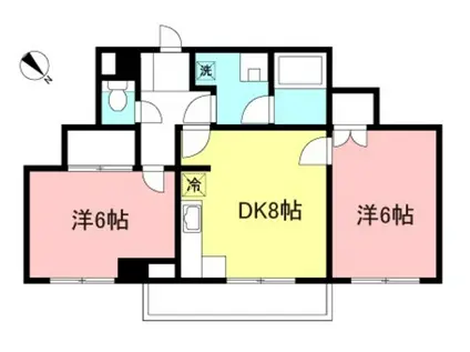 ガーデン・ハイツ町田(2DK/2階)の間取り写真