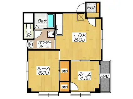 大成屋ビル(2LDK/4階)の間取り写真