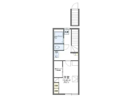 レオパレス日之出(1K/1階)の間取り写真