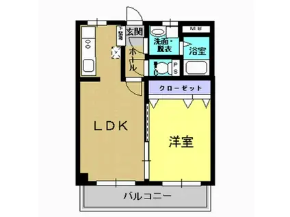 SUN VAIL 銀天(1LDK/3階)の間取り写真