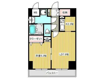 エスポワール錦(1LDK/7階)の間取り写真