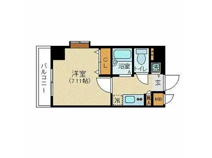 K&W西新橋(1K/3階)の間取り写真