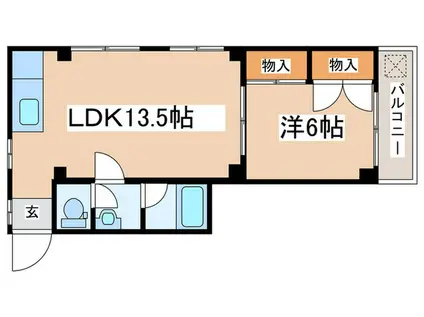 第1コミヤビリーフ(1LDK/2階)の間取り写真