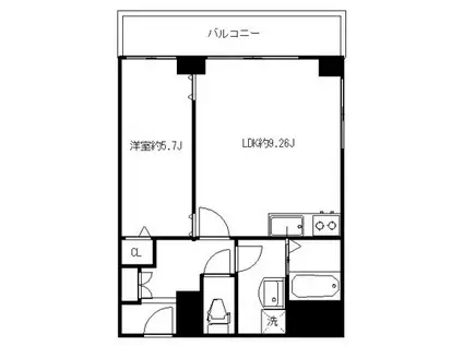 霞町・五番館(1LDK/2階)の間取り写真