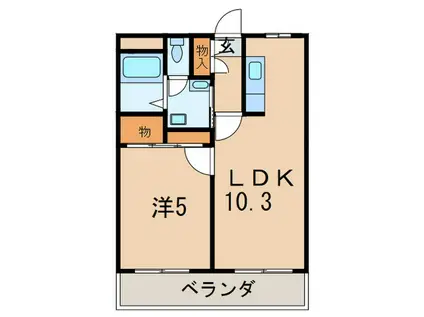 グレイス91(1LDK/4階)の間取り写真