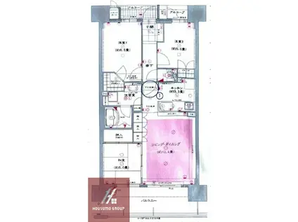 BELISTA東淀川大桐(2LDK/12階)の間取り写真