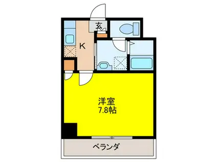 バウスクロス福大通(1K/7階)の間取り写真