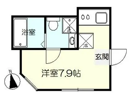 セレヴィエ・オキノ(ワンルーム/1階)の間取り写真