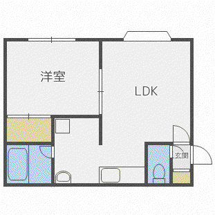 アムール8(1LDK/3階)の間取り写真