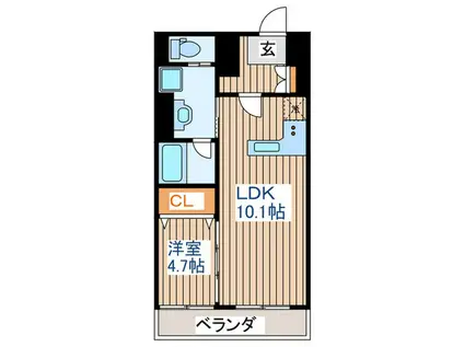 第二丸昌興業ビル(1LDK/8階)の間取り写真