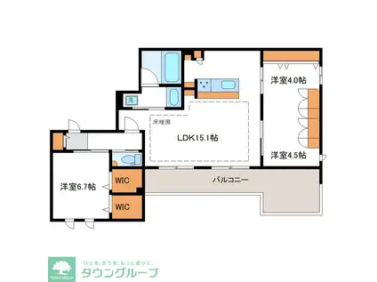 PREMIUM MAISON光(3LDK/3階)の間取り写真