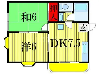 それいゆ夏見(2DK/1階)の間取り写真