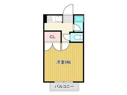 ハイツKTY III(1K/2階)の間取り写真