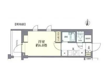 グラントゥルース桜台駅前(1K/8階)の間取り写真