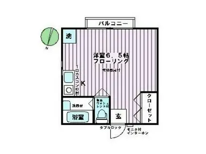 愛DE家ホーム15号(ワンルーム/2階)の間取り写真